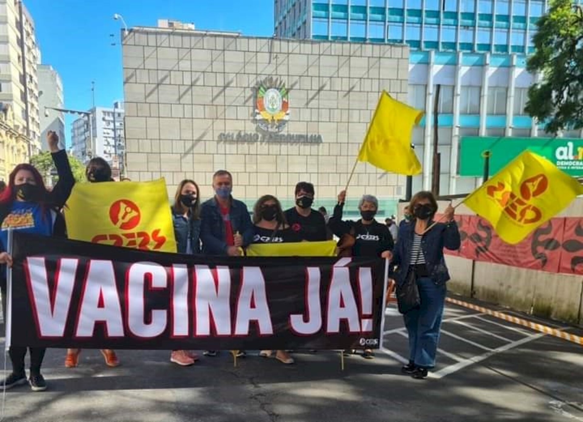 Sindicato dos professores em ato, ontem, em Porto Alegre