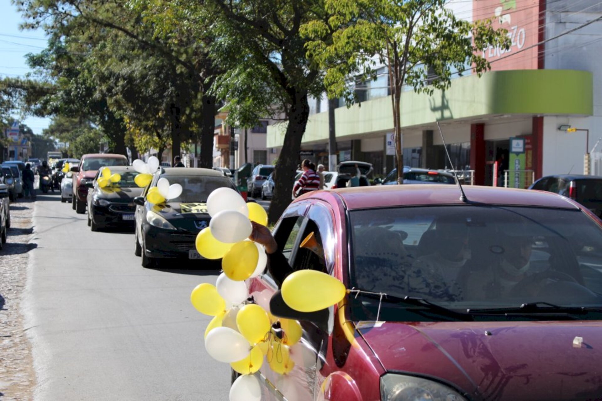 Veículos percorreram as ruas centrais da cidade