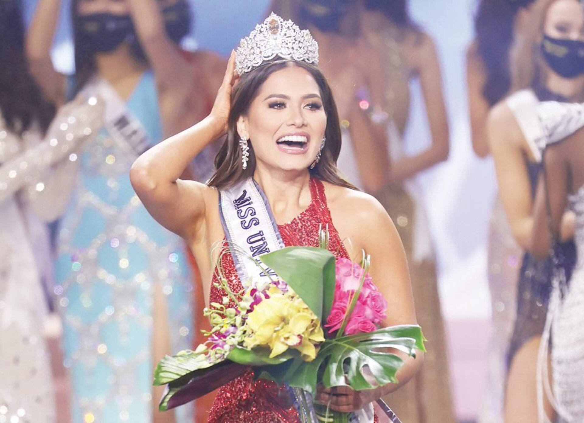 A mexicana Andrea Meza, coroada Miss Universo 2020 (o concurso não ocorreu ano passado devido à pandemia)