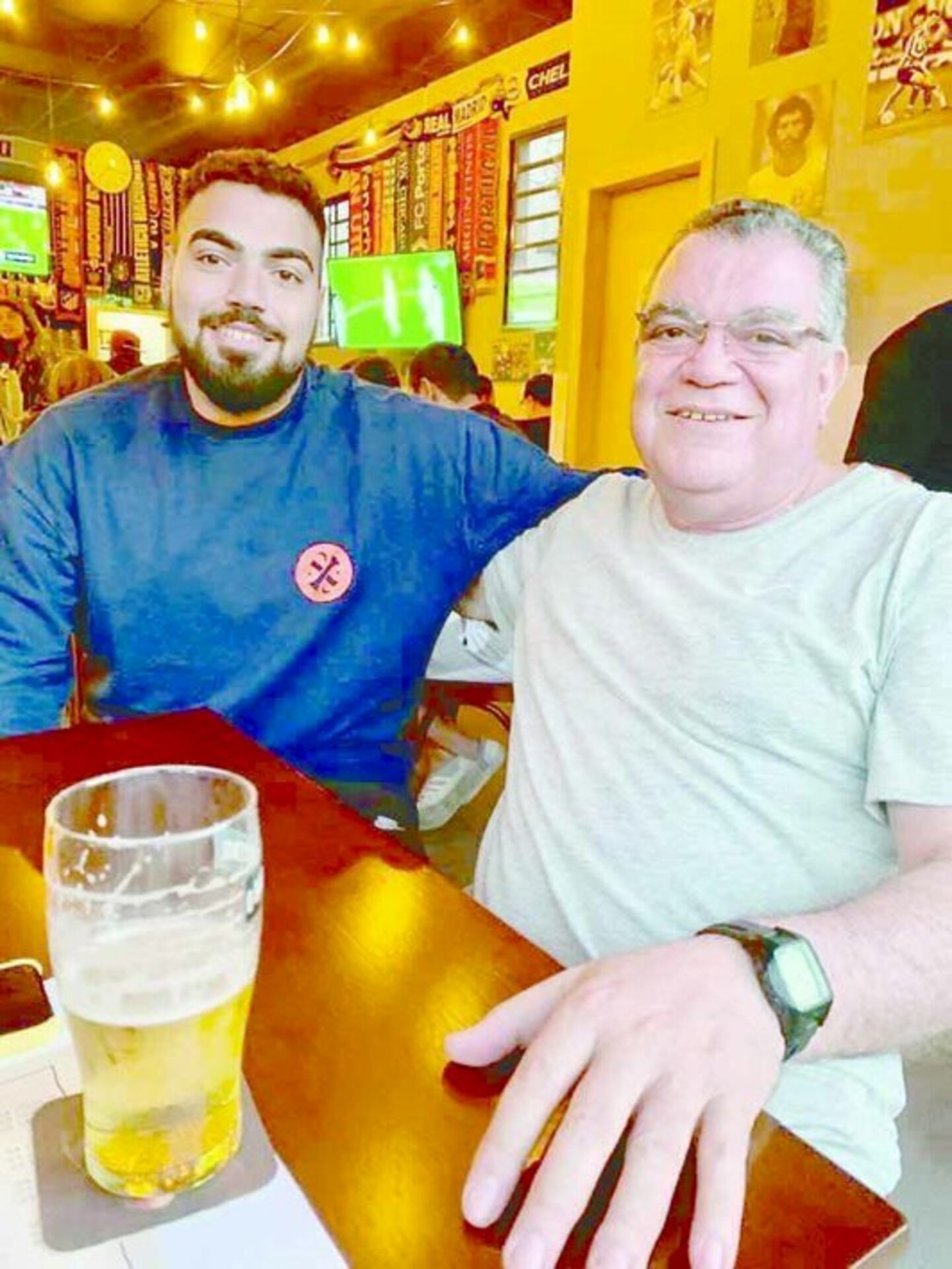 Parceria pai & filho: Francisco Machado e doutor Paulo Machado em tarde de happy hour no Craft, O Bar do Futebol