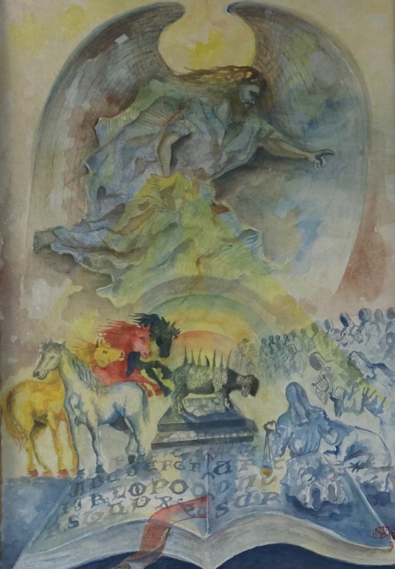 Um dos prêmios é a aquarela de Ivan Soares com releitura de tema bíblico