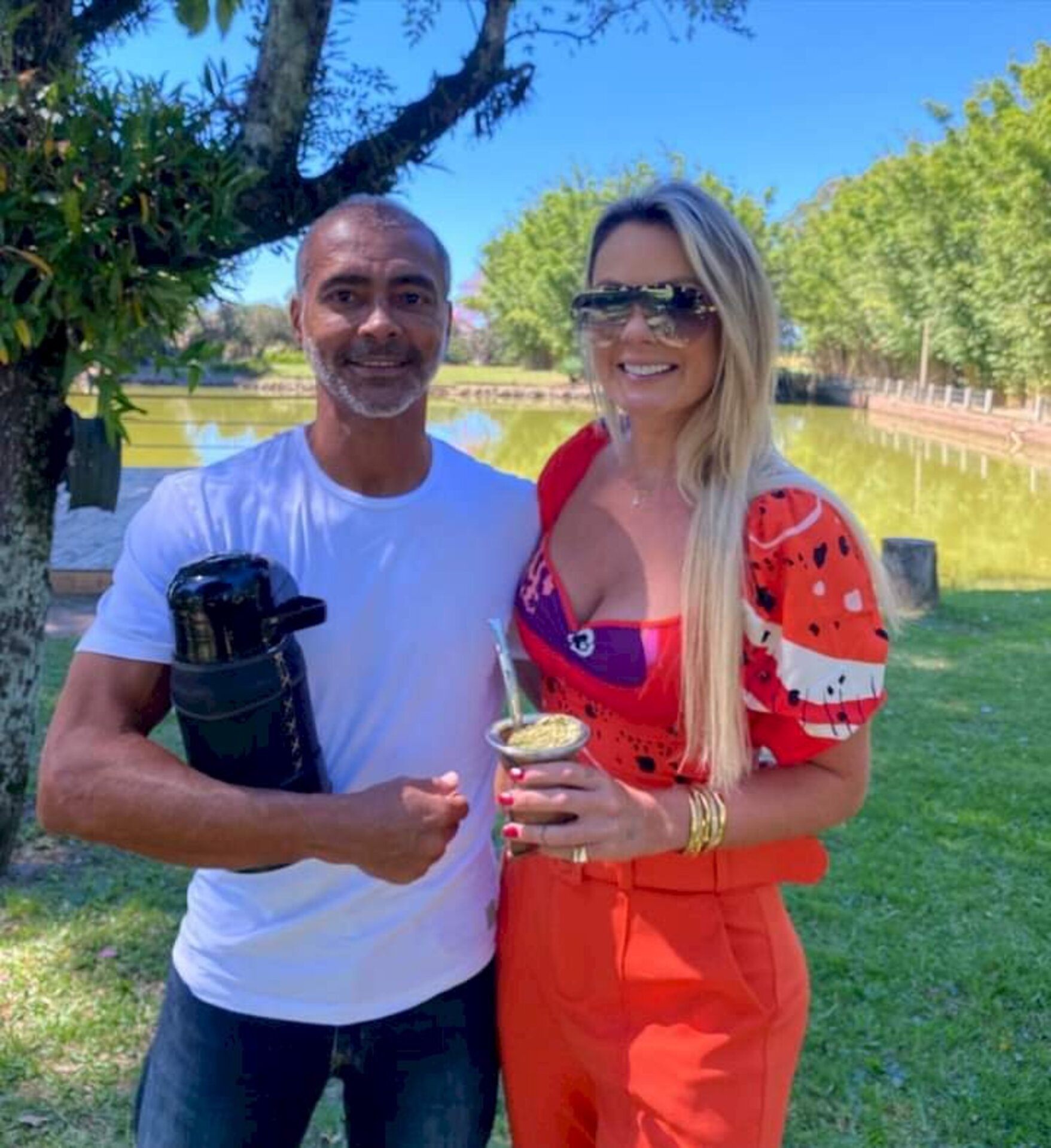 Romário Faria e Marcelle Ceolin, na Pousada do Sobrado