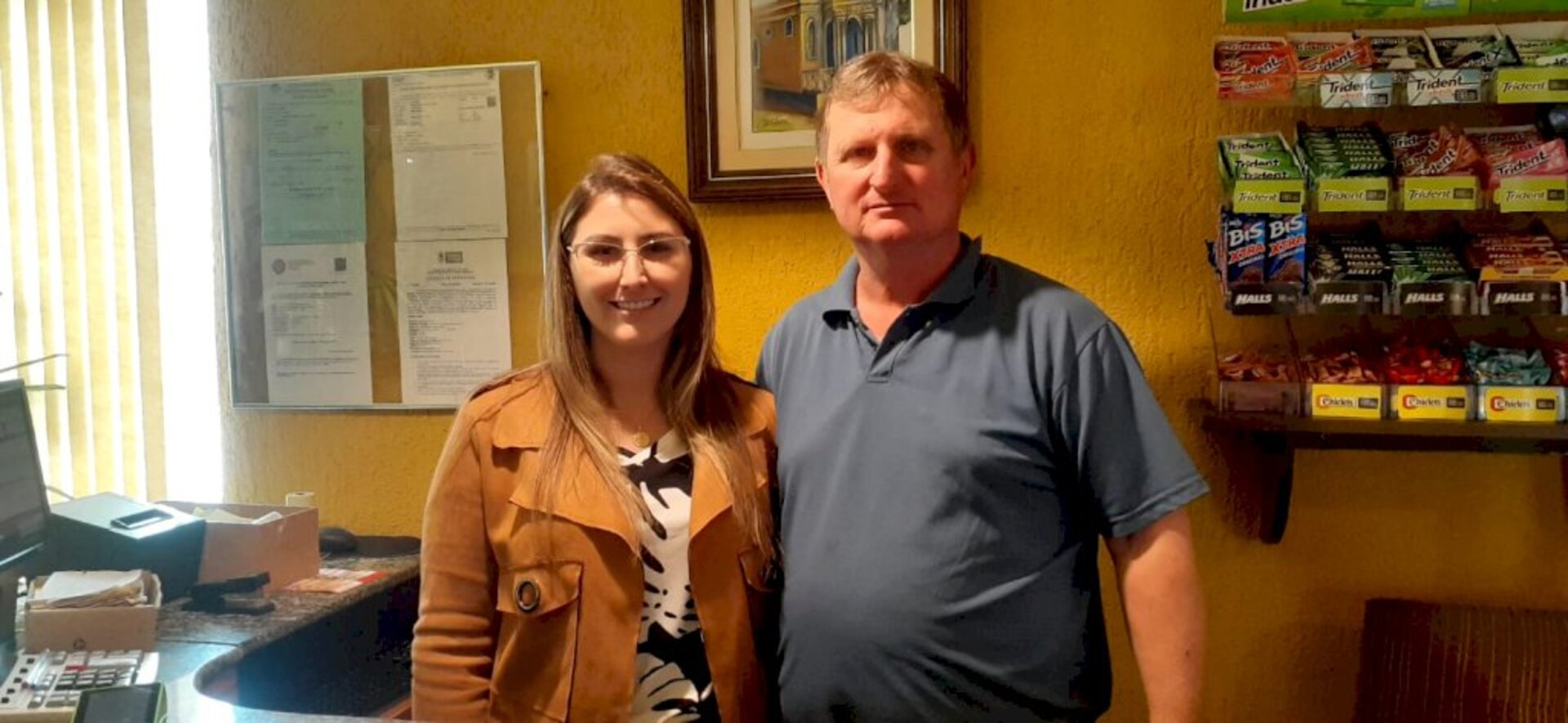 Empresário Eduardo Roman Sonza e a filha Anelise Sonza