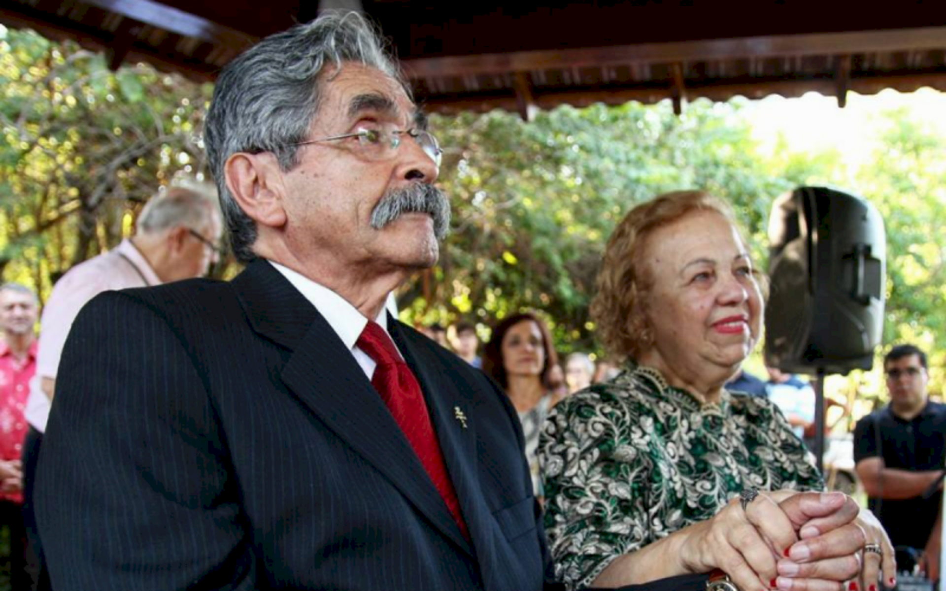Judite ao lado do marido, Olívio Dutra