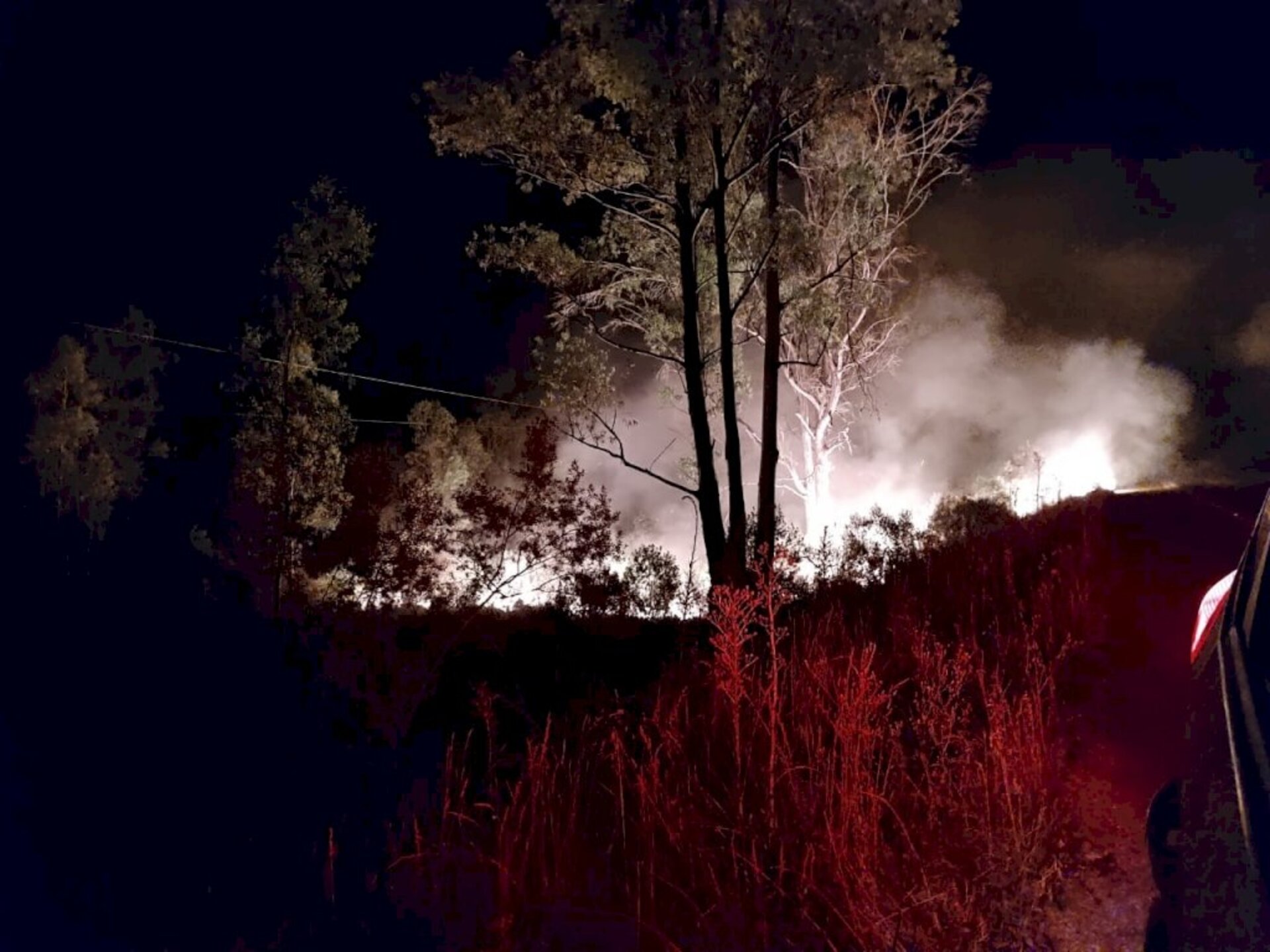 Sexta-feira à noite aconteceu uma queimada em Hulha Negra