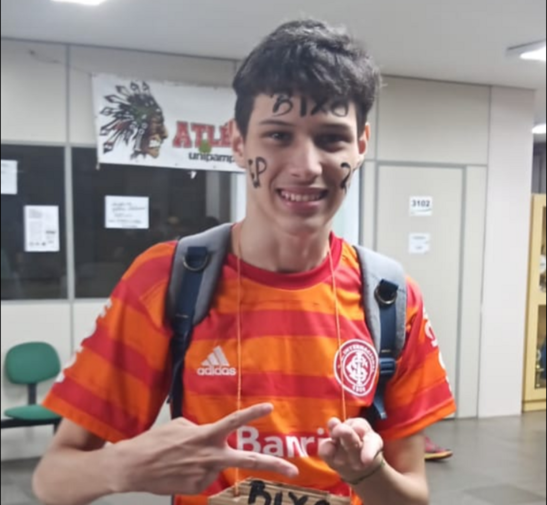 Pedro passou pelo tradicional trote da Engenharia de Produção