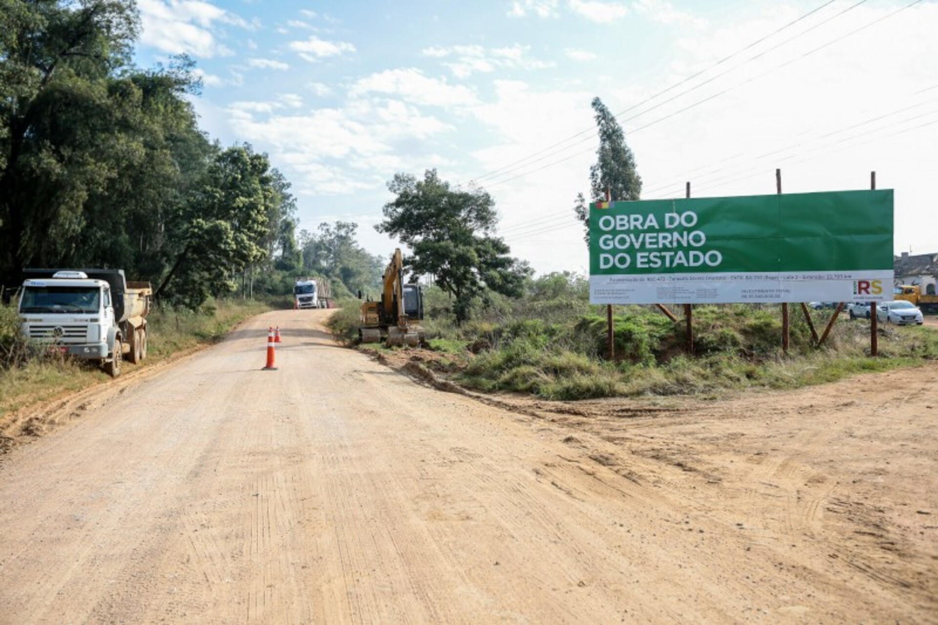 Com recursos do Tesouro, pavimentação integra o Plano de Obras do Piratini (foto de março de 2021)
