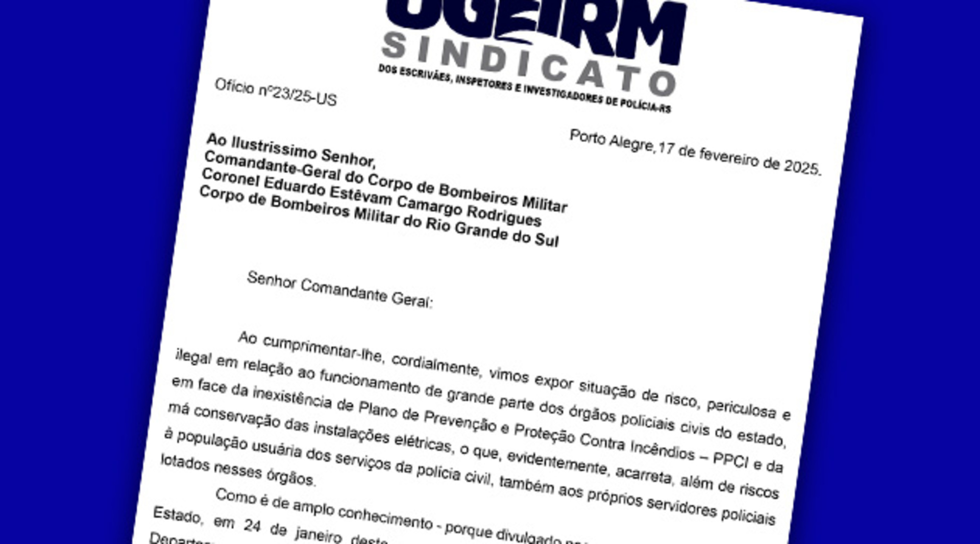OAB Barro Preto - Sindicato dos policiais civis cobra vistoria nas Delegacias de Polícia