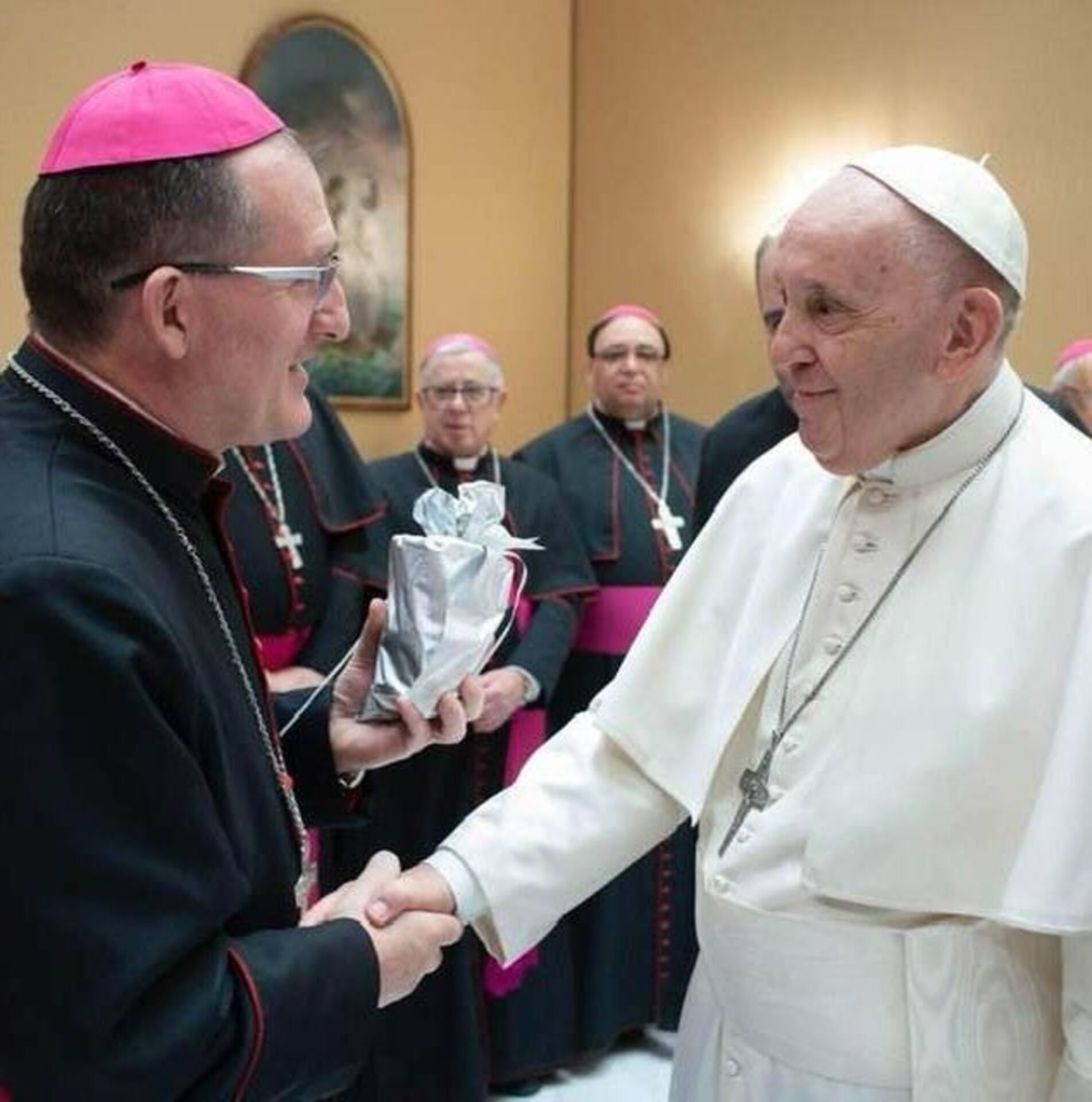 Bispo de Bagé ao lado de Papa Francisco