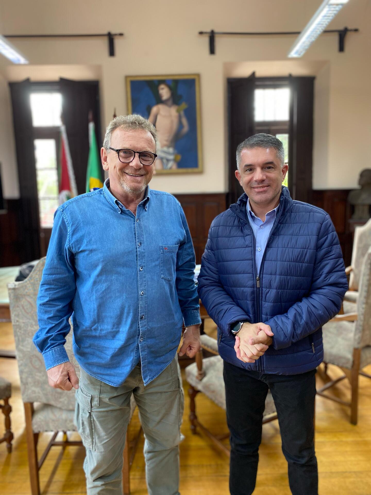 Mainardi com Hassen, secretário da Reconstrução