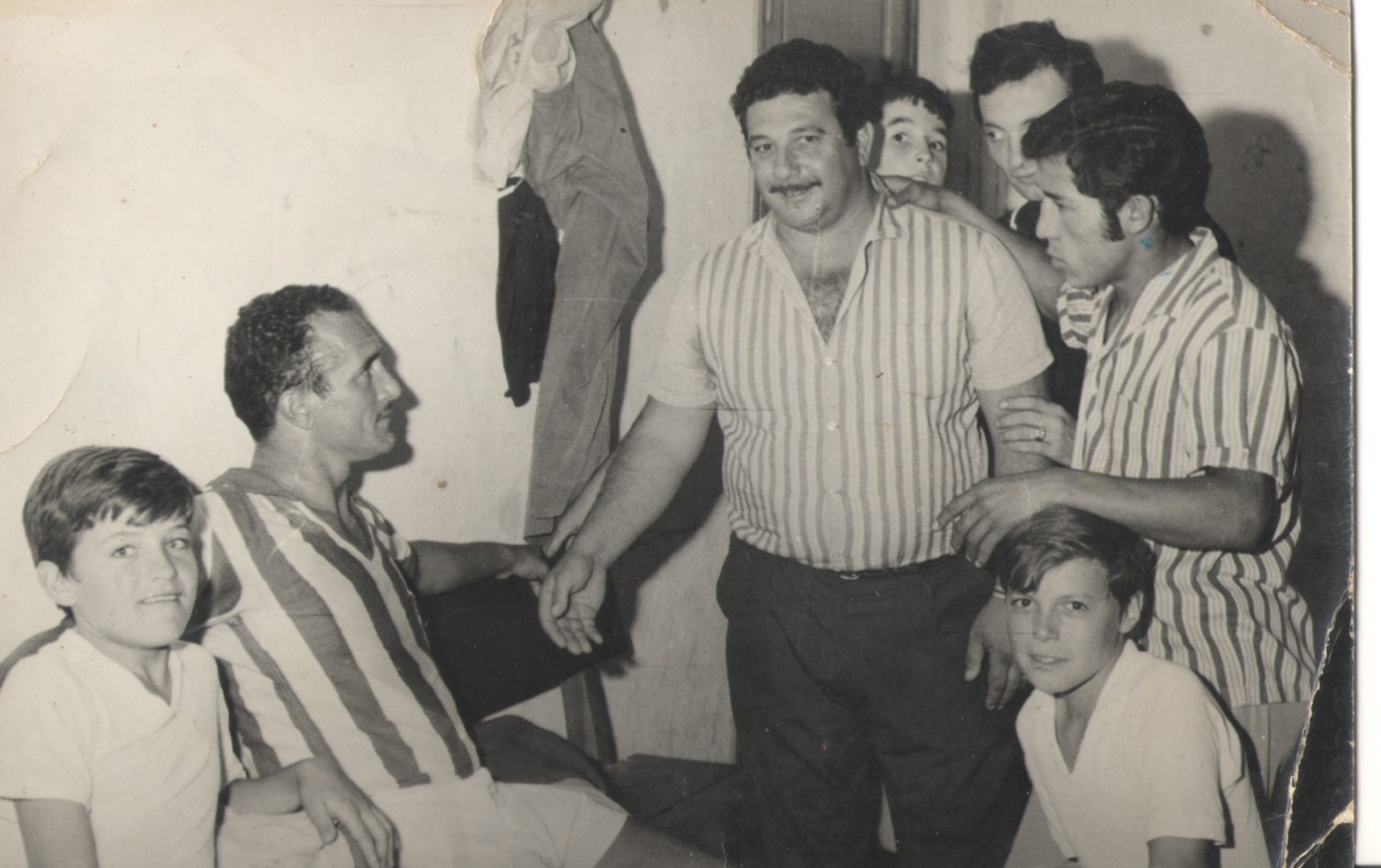 Sérgio Cabral e Danilo Nigris no vestiário após jogo da excursão na Argentina em 1969